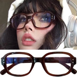 Daiiibabyyy  Vintage Fashion Computer Glasses Frame Women Men Anti Blue Light Red Korean Square Eyewear Glasses Optical Spectacle Eyeglass