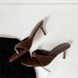 Daiiibabyyy  New Women's Shoes Luxury Genuine Leather High Heel Flip Flop Sandals for Woman French Casual Shoes Designer Shoes Zapatos Mujer