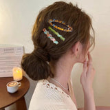 Daiiibabyyy  3Pcs/set Fashion Vintage Acrylic Hair Clips Women Girls Multi Style Y2K Barrettes Wave Geometric Hairpin Hair Accessories