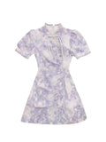 DAIIIBABYYY  -  Chinese Improved Style Cheongsam Qipao Short Sleeve Dress Women's New Summer Casual Party Dress