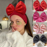Daiiibabyyy  Cute Sweet Bow Face Wash Headband Ins Suitable for Washing Face Makeup Yoga Relaxing Coral Fleece Headband for Women