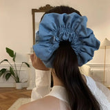 DAIIIBABYYY  -  Denim puff pleated texture hair band high sense large intestine ring women's high elastic hair rope new hairaccessories headgear