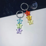 Daiiibabyyy  Y2K Accessories Rainbow Star Earrings Kawaii Jewelry Cute Hoop Earrings for Women Harajuku Charms Korean Earrings