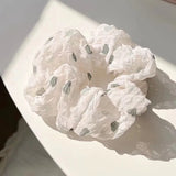 DAIIIBABYYY  -  New Trendy Summer Sunny Polka Dot Scrunchies Women College Student White Rubber Bands Fairy Colorful Ponytail Holder Headwear