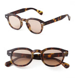 Daiiibabyyy  Vintage Fashion Shell Round Sunglasses Women Men Brand Design Retro Rivet Yellow Blue Lens Square Sun Glasses Female UV400