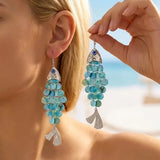 Daiiibabyyy  1Pairs Ocean Sweet Starfish Gradient Jellyfish Acrylic Earrings for Ladies Cute Summer Vacation Style Ear Jewelry Accessory