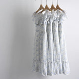 DAIIIBABYYY  -  Elegant Princess Womens Dresses Floral Print Off Shoulder Slash Neck Fairy Birthday Party Midi Dress Beach A-Line Vestidos New