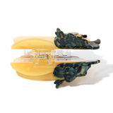 Daiiibabyyy  Y2K Cartoon Bee Pear Pattern Hairpin For Women Niche Creative Color Matching Fruit Dopamine Versatile Shark Clip Summer