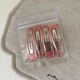Daiiibabyyy  Korean retro jelly color triangular BB clip simple fashionable bangs side clip versatile hairpin set