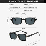 DAIIIBABYYY  -  Fashion Square Sunglasses Women New Retro Rivets Decoration Glasses  Men Leopard Blue Sun Glasses Gradient Shades UV400