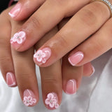 Daiiibabyyy  24Pcs Short Square Head Press on Fake Nails Black Polka Dot Design False Nails Simple Wearable Artificial Full Cover Nails Tips