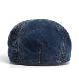 Daiiibabyyy  Four Seasons Denim Solid Newsboy Caps Men Washed Flat Peaked Cap Women Painter Beret Hats