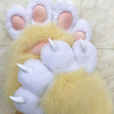 Daiiibabyyy  New Kawaii Animal Paw Gloves, Plush Cosplay Claw Mittens with Movable Nails for Anime Costume Party