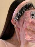 Daiiibabyyy  1PC Diamond Tassel Flocking Hair Bands for Women Delicate Fashion Hair Accessories Premium Sense Simple Versatile Hair Accessori