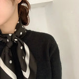 DAIIIBABYYY  -  New Spring Square Neck Scarf Women Bandana Hair Band Design Print Dot Female Foulard Headband Shawl Wrap Neckerchief