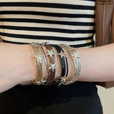 Daiiibabyyy  Y2k Leather Multi-layer Star Magnetic Square Bracelet for Women Fashion Trend Bracelets Design Sense Girl Hand Accessories