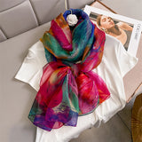 DAIIIBABYYY  -  New Design Brand Scarf Fashion Small Broken Floral Bubble Chiffon Shawl Spring Autumn Wrap Hijabs Lady Pashmina Foulards Bandana