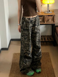 DAIIIBABYYY  -  Women Camouflage Cargo Pant Y2K Streetwear Low Waist American Trousers Vintage Loose Casual Bf Hip Hop Pockets Fall Pants