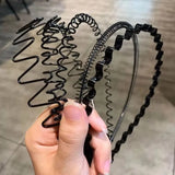 Daiiibabyyy  Fashion Wave Hairband for Mens Women Unisex Black Wavy Hair Head Hoop Band Sports Headband Hairband Hair Accessories Gifts
