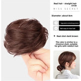 DAIIIBABYYY  -  Women's Low Bun Hair Wig Fake Hair Circle Twist Hair Pack Ancient Style Flower Bud Fluffy Hair Extension Real Human Hair