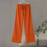 Daiiibabyyy  Casual Solid Shirt Pants Suit Women Fashion Lapel Single Breasted Loose Shirt Wide Leg Drawstring Trouser Spring Female Set
