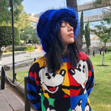 Daiiibabyyy  New autumn and winter plush imitation fox fur basin hat ski hat fisherman hat warm fur furry imitation fur women's hat