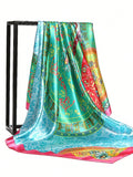 Daiiibabyyy  Fashion Square Silk Scarf Women Luxury Brand Satin Print Hijab Scarves Pareo Bandana Female Shawl Wrap Headband Foulard 90*90cm