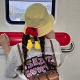 DAIIIBABYYY  -  Cute Cartoon Bucket Hat Fashion Mouse Butt Basin Cap Cotton Fabric Outdoor Fisherman Hats Panama Bob