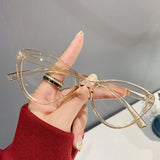 DAIIIBABYYY  -  Cat Eye Unisex Glasses Square Large Frame Women Man Vintage Flat Glasses Unisex New Anti Blu Ray TR90 Gafas De Lectura Mujer