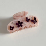Daiiibabyyy  Vintage Beige Marbled Claw Clips Large Acetate Grab Clip Girls Nonslip Crab Hairpins Barrette Summer Hair Accessories for Women
