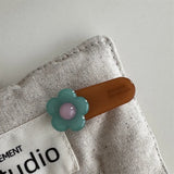DAIIIBABYYY  -  Korean Style Acetate Fresh Girl's Age-Reducing Color-Blocking Flower Hair Band Ball Hair Tie Hair Band New Rubber Band