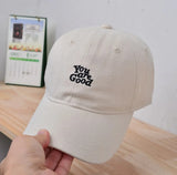 Daiiibabyyy  Korean  ins green soft top baseball cap for women, autumn and winter Japanese fashion versatile letter embroidered duckbill cap