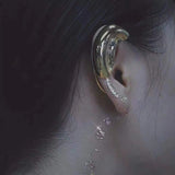 Daiiibabyyy  Punk Semicircular Cuff Earrings Clip On Earrings Women Mechanical Wrapped Ear Cuffs Ear Clip Earring Non Piercing Ear Jewelry