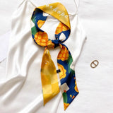 DAIIIBABYYY  -  New Design Women Long Scarf Faux Silk Printing Hair Hand Girls Fashion Handkerchief Shawl Wraps Female Ribbon Scarves Neck Tie