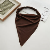 Daiiibabyyy  New Fashion Bohemian Solid Color Hair Scrafs Turban Headband Sweet Cotton Headscarf Triangle Bandanas For Women Hair Accessories