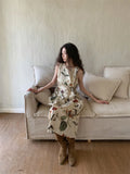 DAIIIBABYYY  -   Vintage Floral Bandage Long Tank Dress For Women  Summer Sleeveless Sundress Designer Fashion Midi Dress Clothes