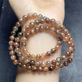 DAIIIBABYYY  -  Natural Black Gold Rutilated Quartz Triple Circle Bracelet For Women Men Love Gift Crystal Beads Strands Jewelry Gift 1PCS