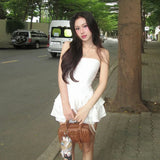 DAIIIBABYYY  -  New Women's Solid Color Slim Fit High Waist Fashionable One Neck Strapless Dress for Women