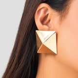 Daiiibabyyy IngeSight.Z Creative Gold Color 3D Geometric Stud Earrings for Women Men Vintage Wedding Party Jewelry 2023 Valentine Day Gift