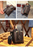 DAIIIBABYYY  -  Real Leather men Casual Small Waist Bag Cowhide Fashion Hook Bag Waist Belt Pack Cigarette Case 5.5" Phone Pouch