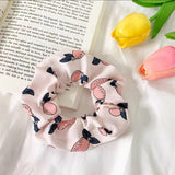 DAIIIBABYYY  -  Summer Chiffon Fruit Scrunchies Colorful Pink Green Large Hair Ties Ropes Sunny Cute Ponytail Holder For Young Girls Headwear