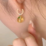 Daiiibabyyy  Fruit drip glaze earrings 2025 new ins personality niche design earrings