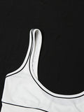DAIIIBABYYY  -  Solid Sexy Temperament Two Pieces Set for Women Square Collar Sleeveless Tops High Waist Short Skirt Chic Set Female Style