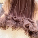 Daiiibabyyy  New Korean 2 Piece Sets See Through Ruffled Cropped Blouse + Sexy Solid Vest Suit Roupas Femme Fashion Solid Color Y2k Outfits