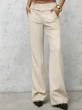 Daiiibabyyy  Spring Women's Clothing High Waist Wide Leg Pants For Woman Flowy Slimming Casual Trousers Polyester Full Length Elegant