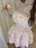 Daiiibabyyy Pink Sweet Y2k Mini Dress women SummerCasual Elegant Sleeveless Short Party Dress Slim One Piece Dress Korean Fashion Chic