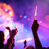 Daiiibabyyy 12/24pcs Flashing LED Wand Sticks Glowing Cheer Wands Multicolor Light Up Wands With Lanyards For Music Concert Party Favor