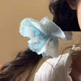 DAIIIBABYYY  -  Lace Bow Scrunchies Rubber Band Women New Hair Rope High Elasticity Ponytail Holder Headwear Solid Color Soft Scrunchy Hair Ties