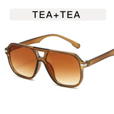 DAIIIBABYYY  -  Double Beam Rice Nail Sunglasses Women's New Style Simple And Fashionable Sunglasses Street Photography Sun Protection Glasses
