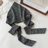 Daiiibabyyy  Long Ribbon Triangular Headband Hair Scarf Wraps Women Retro Triangle Headscarf Hat Travel Photo Headband Girl Hair Accessories